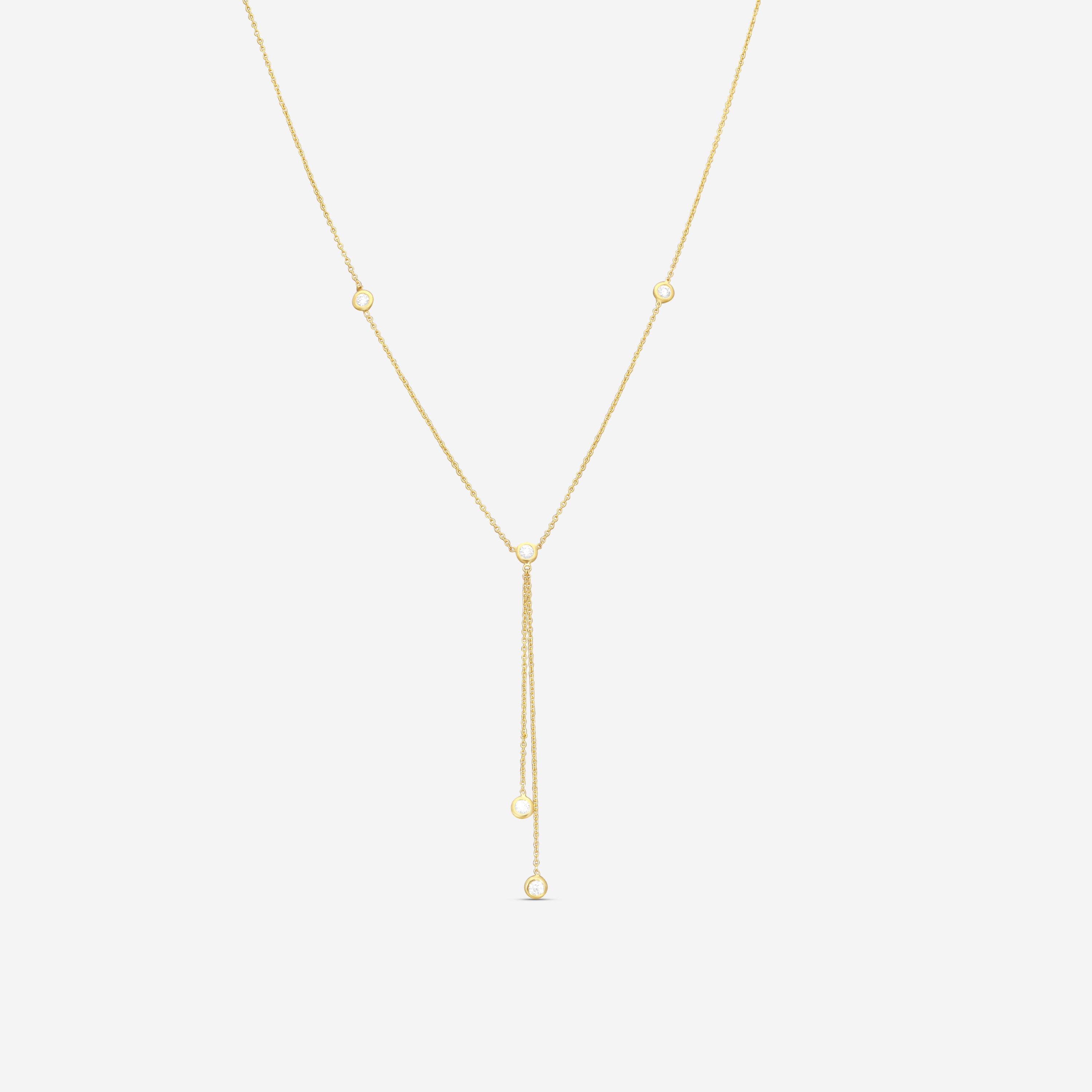 Roberto Coin 18K Yellow Gold Diamond Lariat Necklace 001314AYCHD0