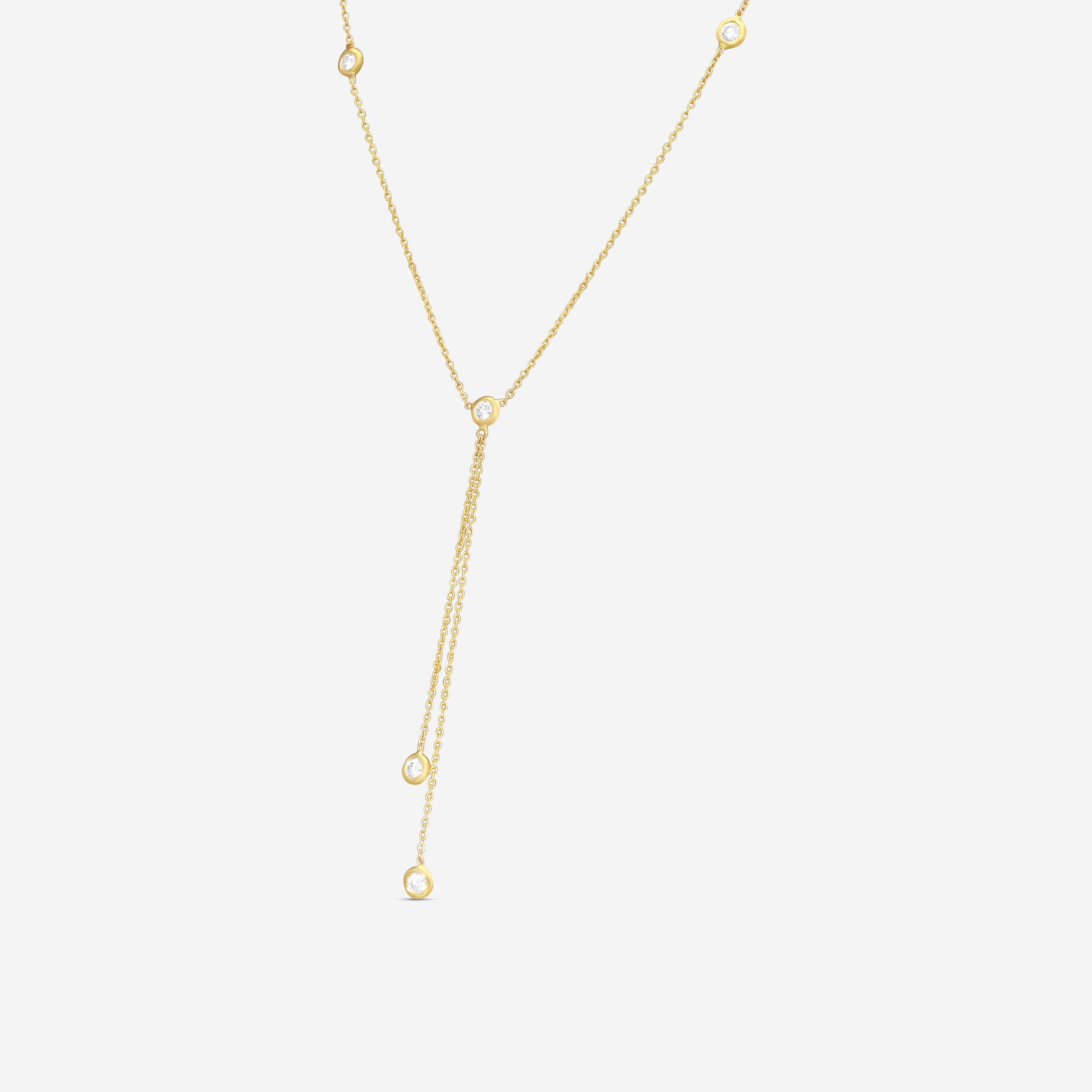 Roberto Coin 18K Yellow Gold Diamond Lariat Necklace 001314AYCHD0