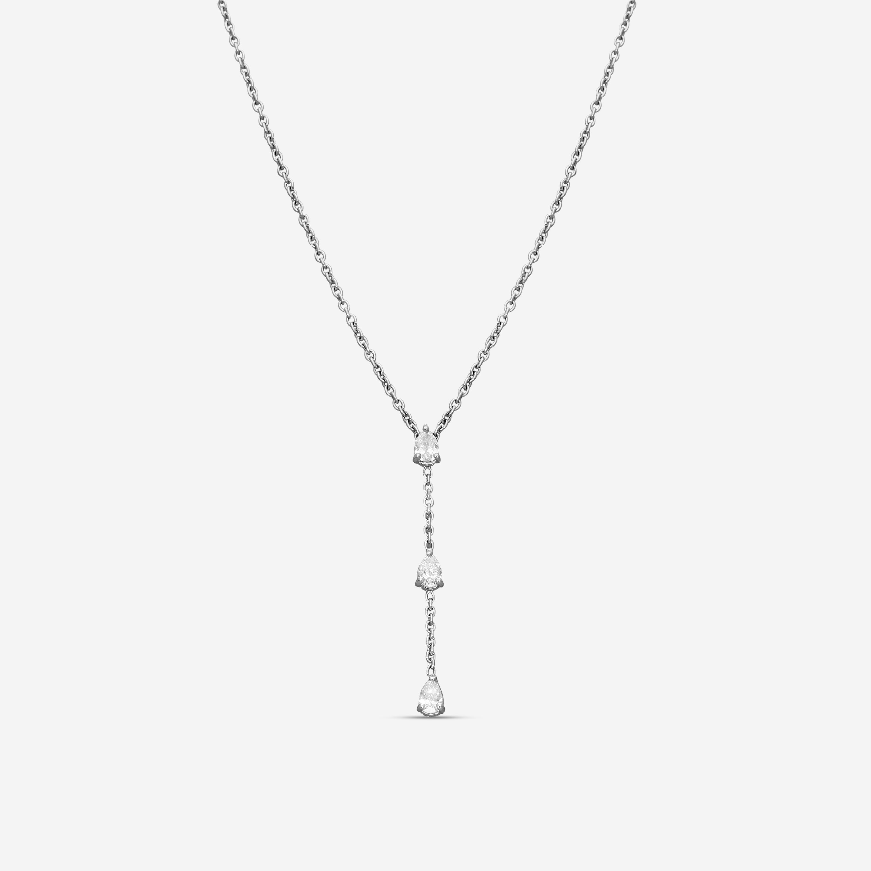 Roberto Coin 18K White Gold Diamond Lariat Necklace 111450AWCHX0