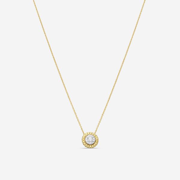 Roberto Coin Siena 18K Yellow & White Gold Diamond Pendant Necklace 111476AJCHX0