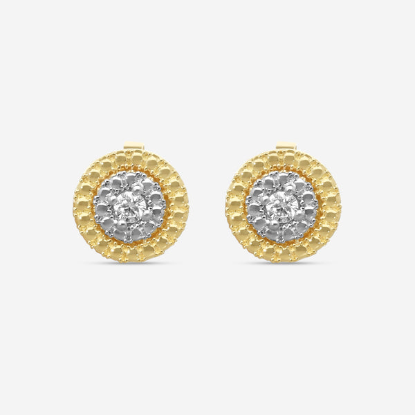 Roberto Coin Siena 18K Yellow & White Gold Diamond Stud Earrings 111476AJERX0