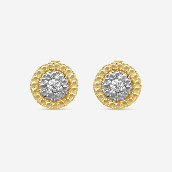 Roberto Coin Siena 18K Yellow & White Gold Diamond Stud Earrings 111476AJERX0