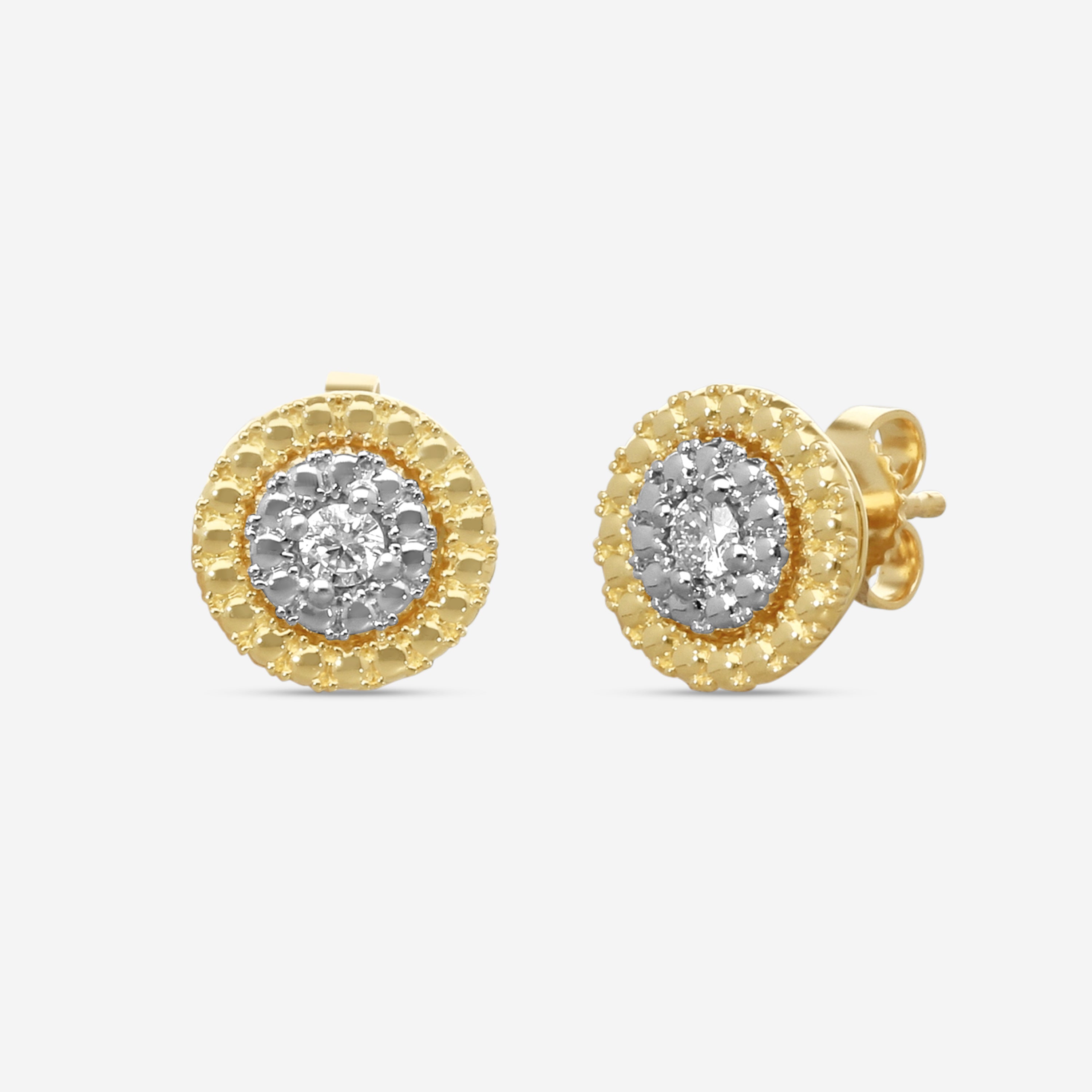 Roberto Coin Siena 18K Yellow & White Gold Diamond Stud Earrings 111476AJERX0