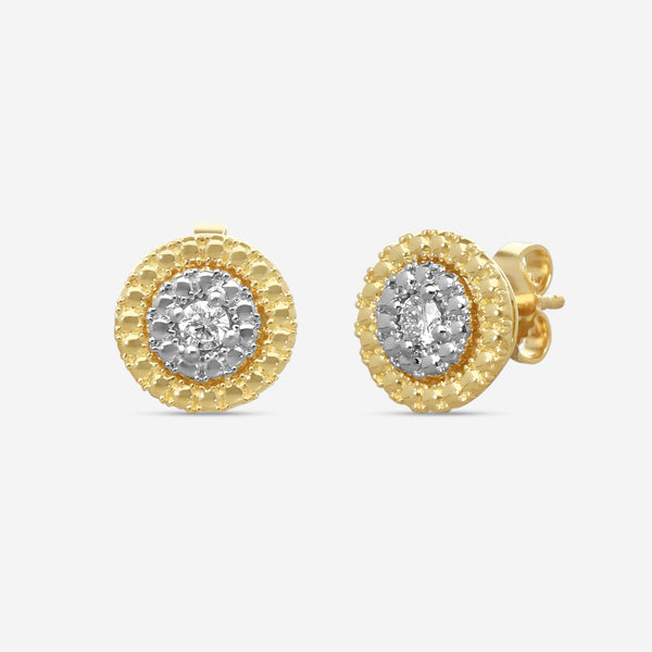Roberto Coin Siena 18K Yellow & White Gold Diamond Stud Earrings 111476AJERX0