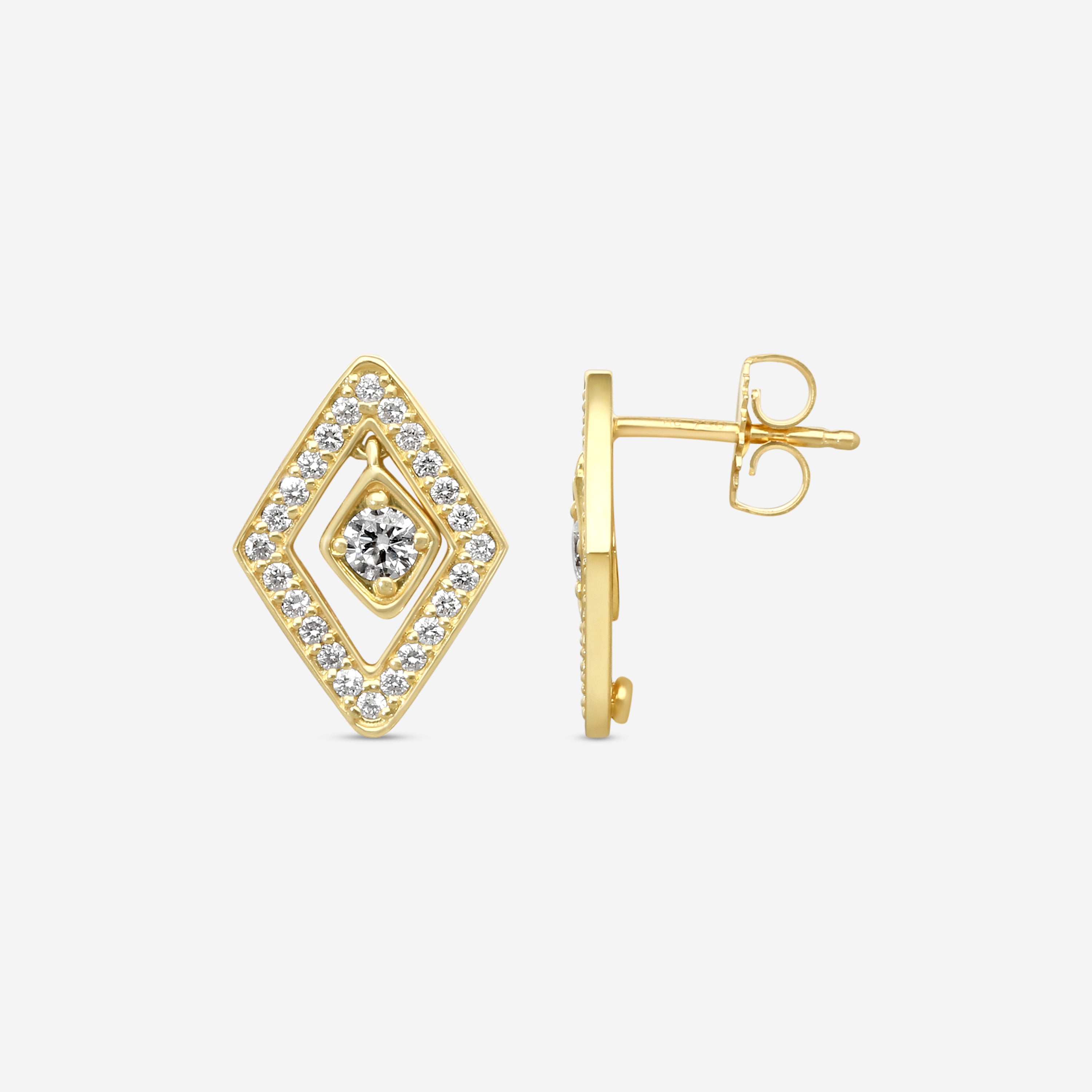 Roberto Coin 18K Yellow Gold Diamond Stud Earrings 111481AYERX0