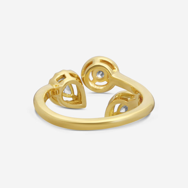 Roberto Coin 18K Yellow Gold Dolcetto Three Stone Diamond Ring Sz. 6.5 111491AY65X0