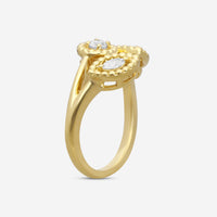 Roberto Coin 18K Yellow Gold Dolcetto Three Stone Diamond Ring Sz. 6.5 111491AY65X0