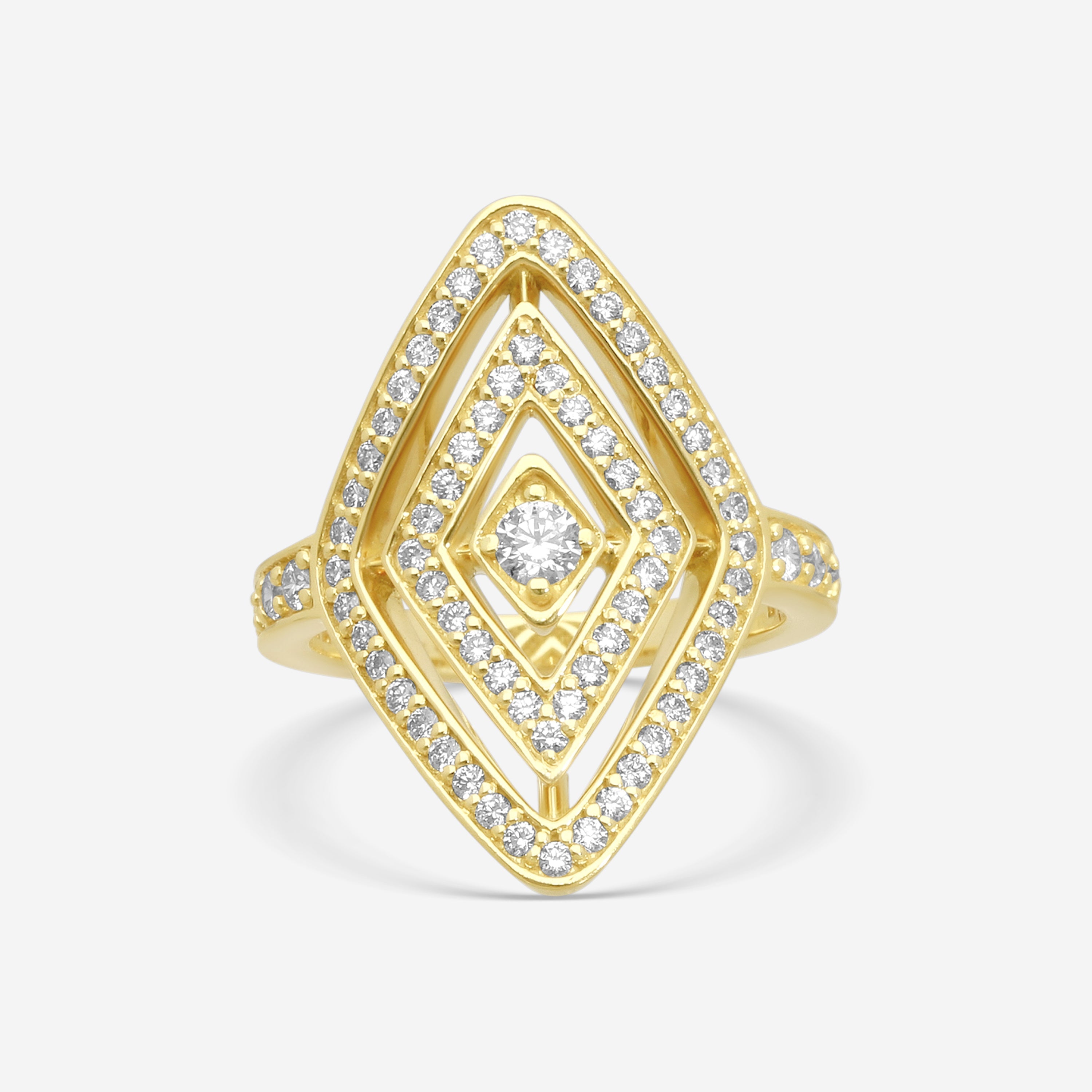 Roberto Coin 18K Yellow Gold Diamond Statement Ring Sz. 6.5 111494AY65X0