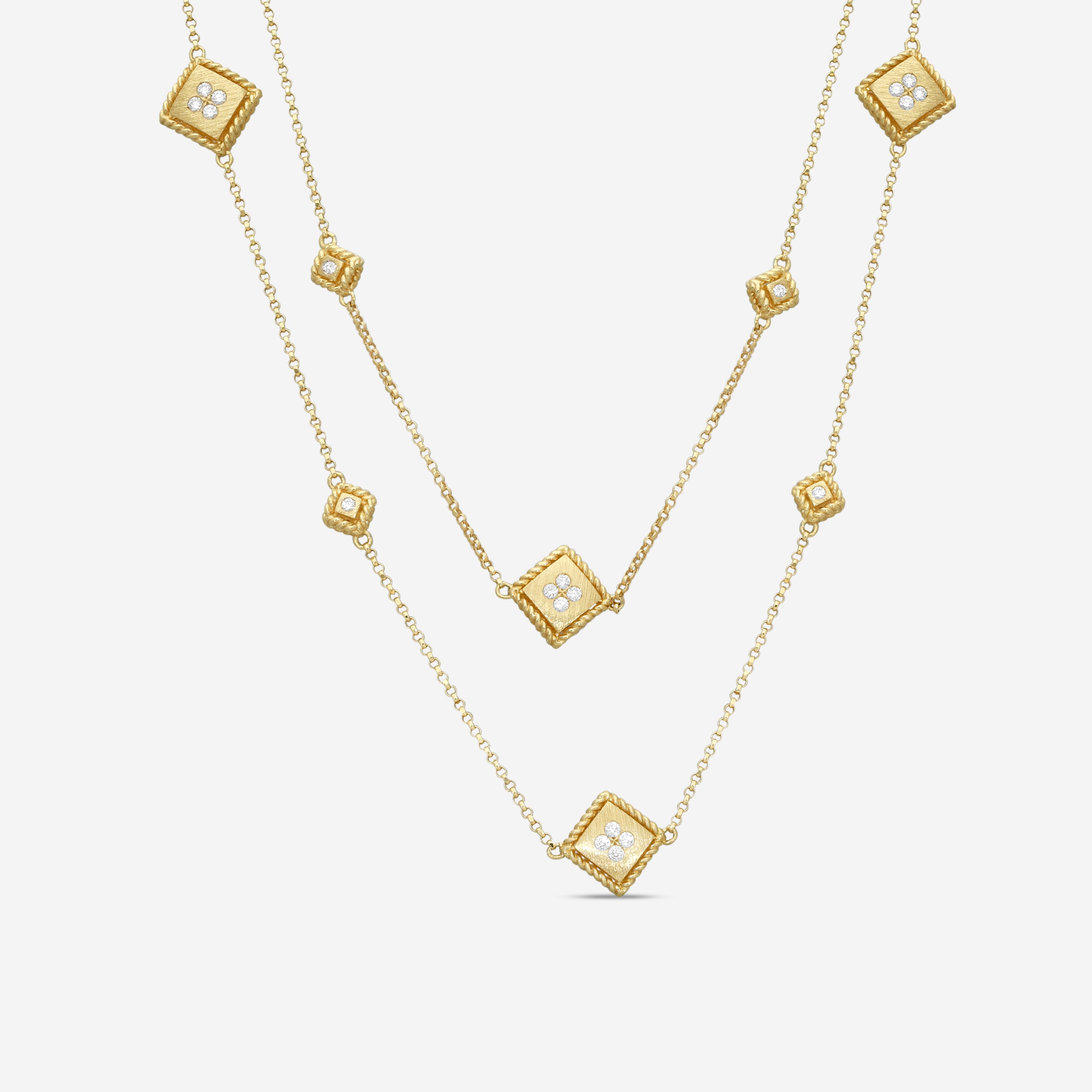 Roberto Coin 18K Yellow Gold Diamond Station Necklace 7772923AY35X