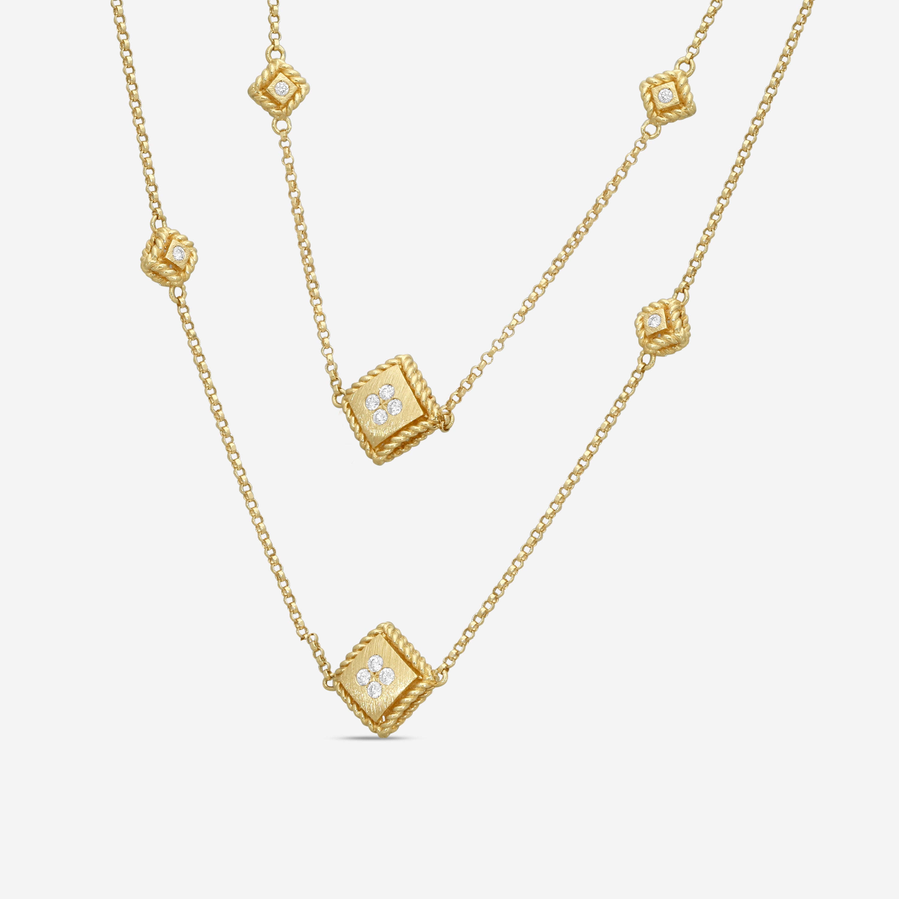 Roberto Coin 18K Yellow Gold Diamond Station Necklace 7772923AY35X
