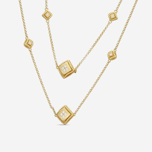 Roberto Coin 18K Yellow Gold Diamond Station Necklace 7772923AY35X