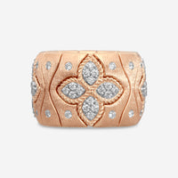 Roberto Coin Band 18K Rose & White Gold Diamond Ring Sz. 5 7772982AH50X