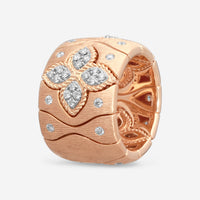 Roberto Coin Royal Princess 18K Rose & White Gold Diamond Ring Sz. 5 7772982AH50X