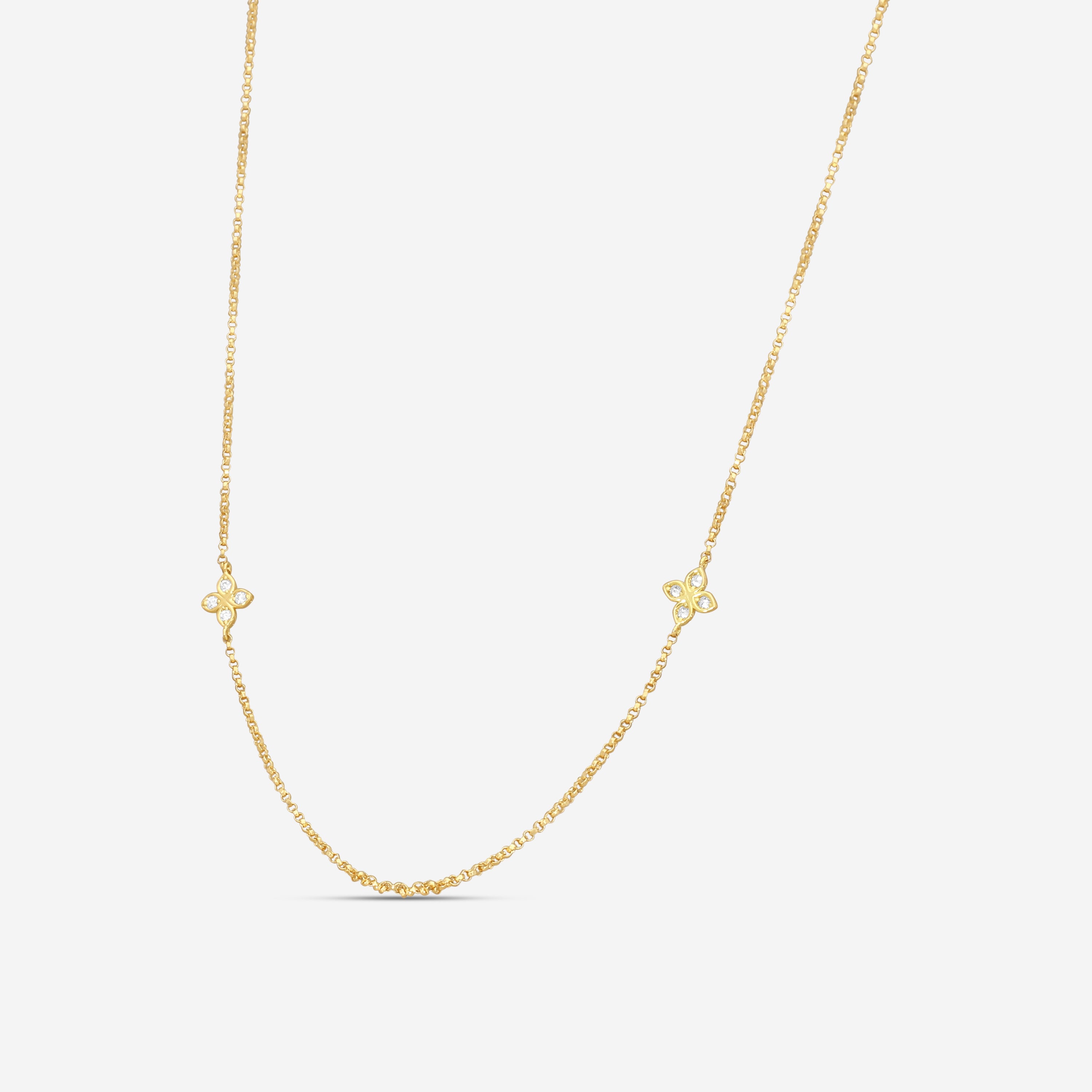 Roberto Coin 18K Yellow Gold Diamond Station Necklace 7773318AY23X