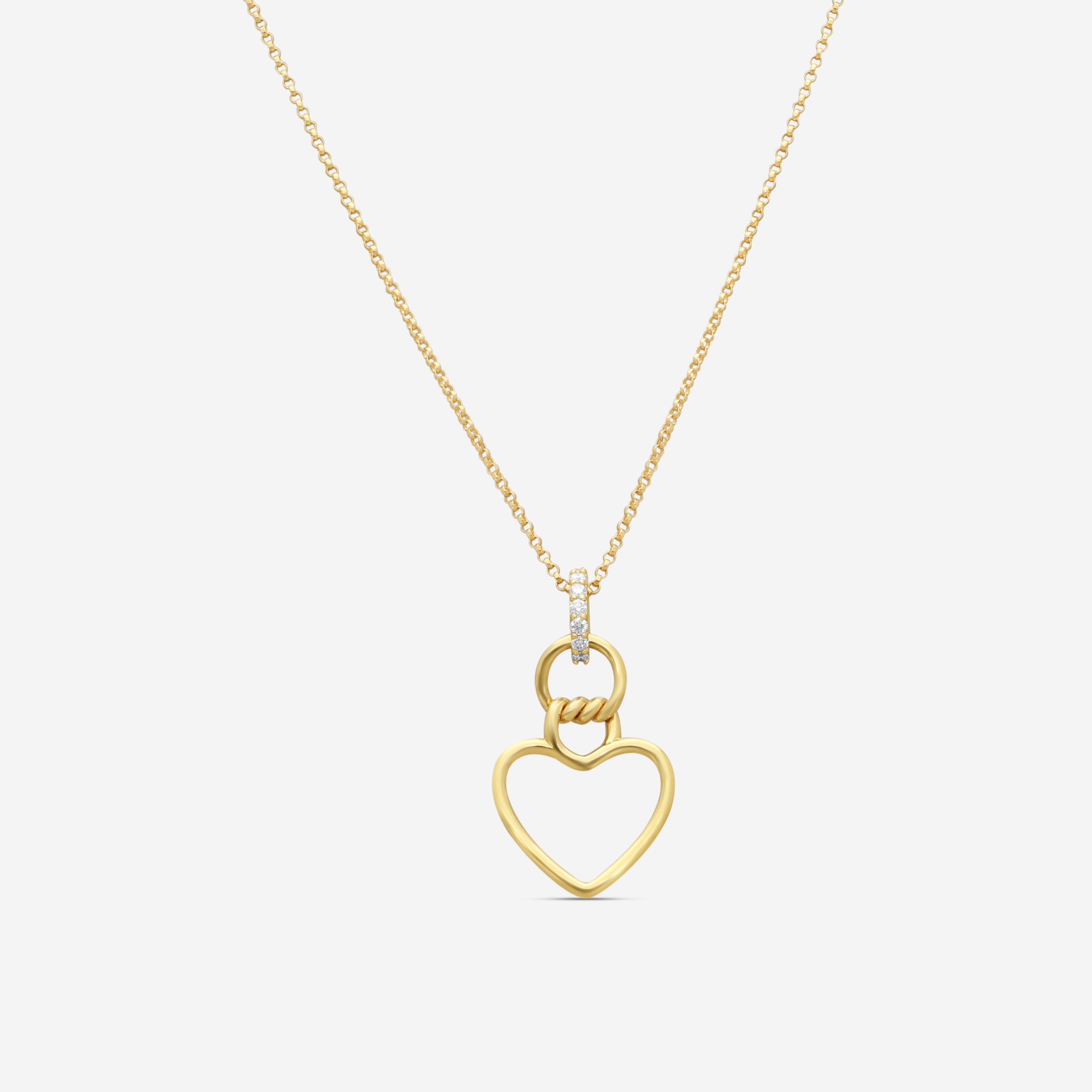 Roberto Coin 18K Yellow Gold Diamond Heart Pendant Necklace 7773504AYCHX