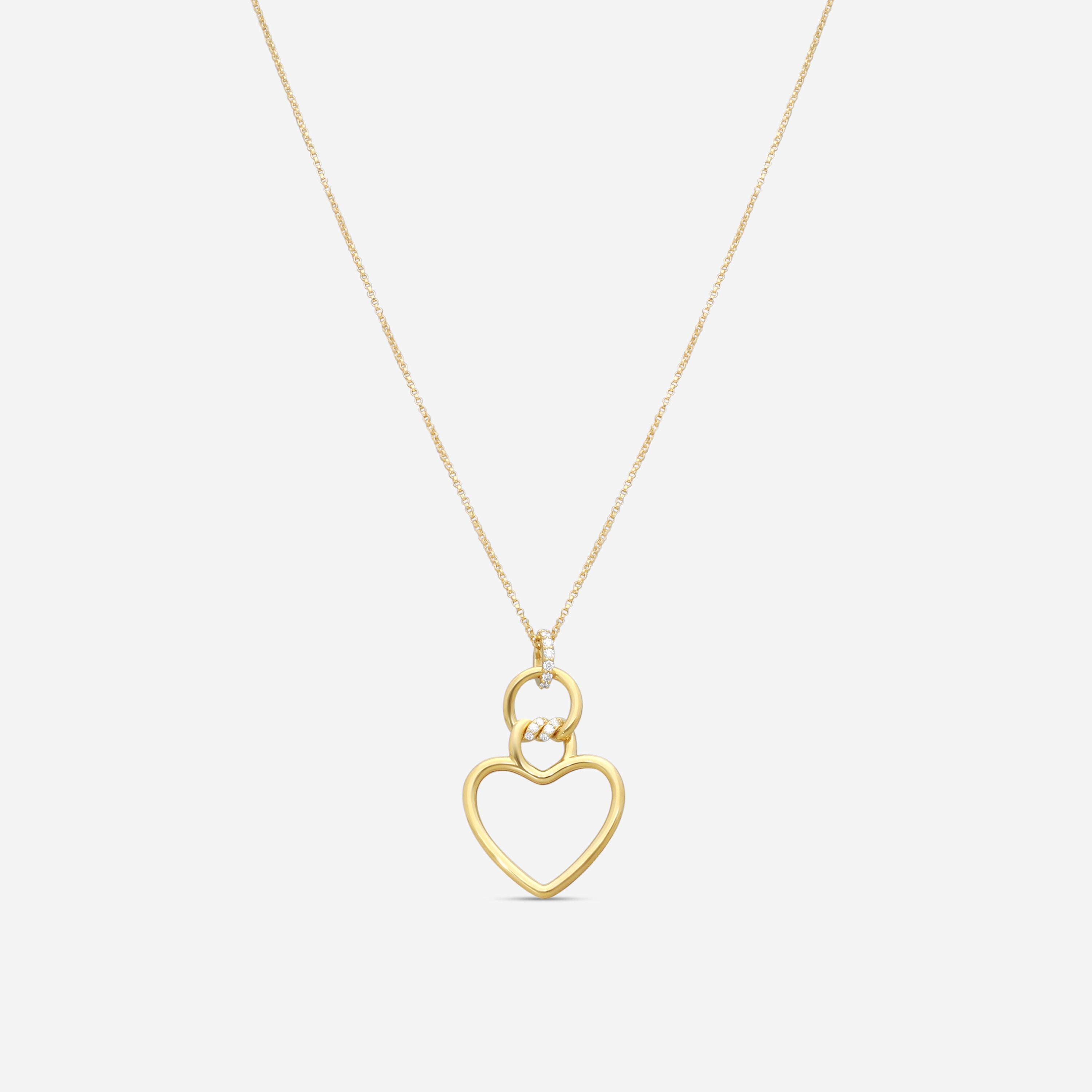 Roberto Coin 18K Yellow Gold Diamond Heart Pendant Necklace 7773505AYCHX
