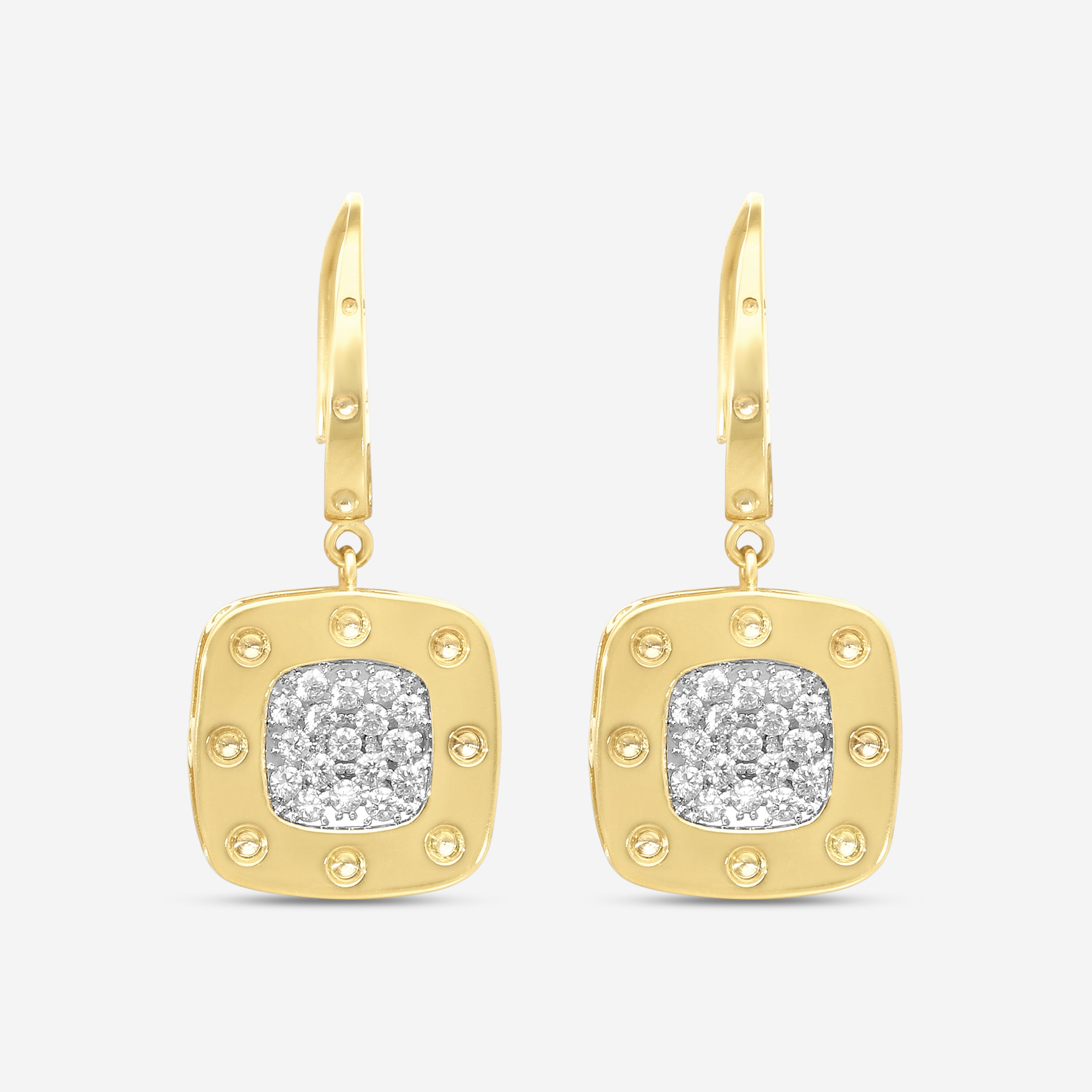 Roberto Coin Pois Moi 18K Yellow & White Gold Diamond Stud Earrings 777923AJERX0