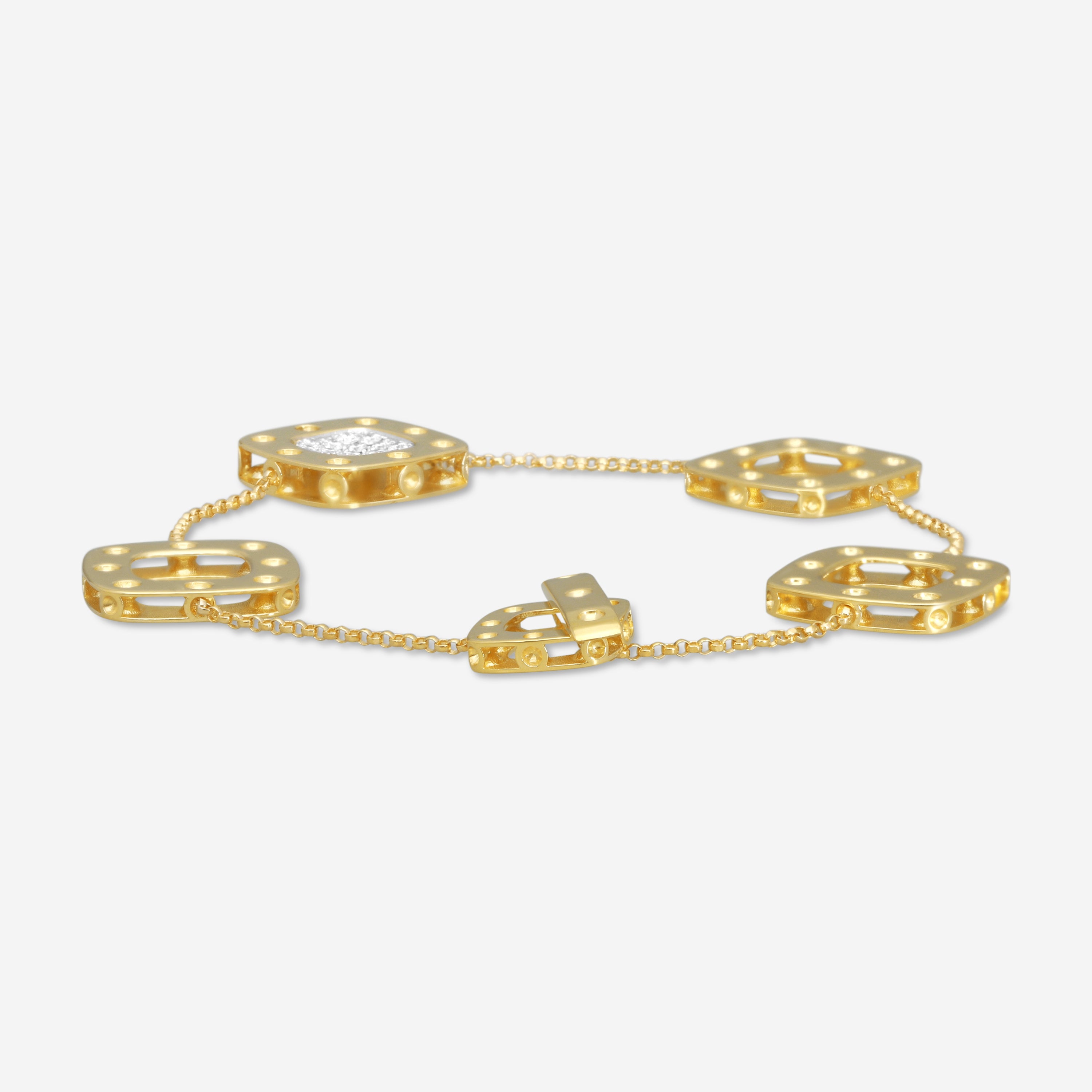 Roberto Coin Pois Moi 18K Yellow & White Gold Diamond Bracelet 777923AJLBX0