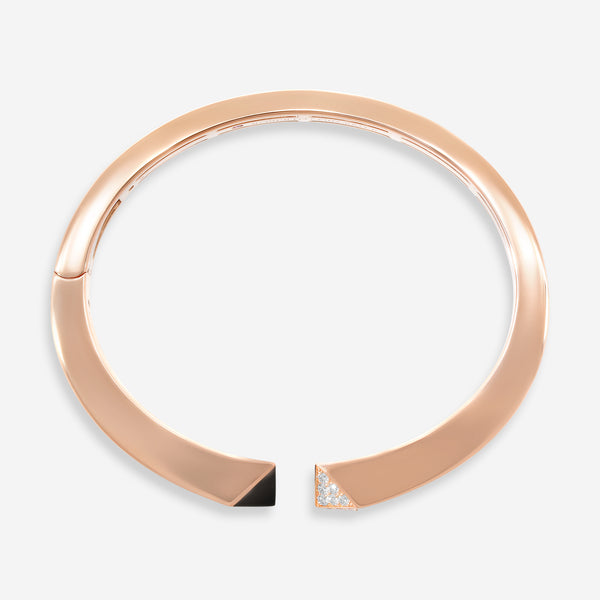 Roberto Coin 18K Rose Gold Diamond & Black Jade Bangle Bracelet 8882415AXBAJ