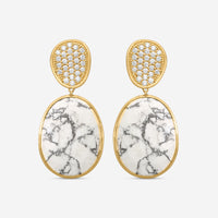 Marco Bicego Lunaria 18K Yellow Gold Diamond & Howlite Drop Earrings OB1404-B_HO01_Y_02