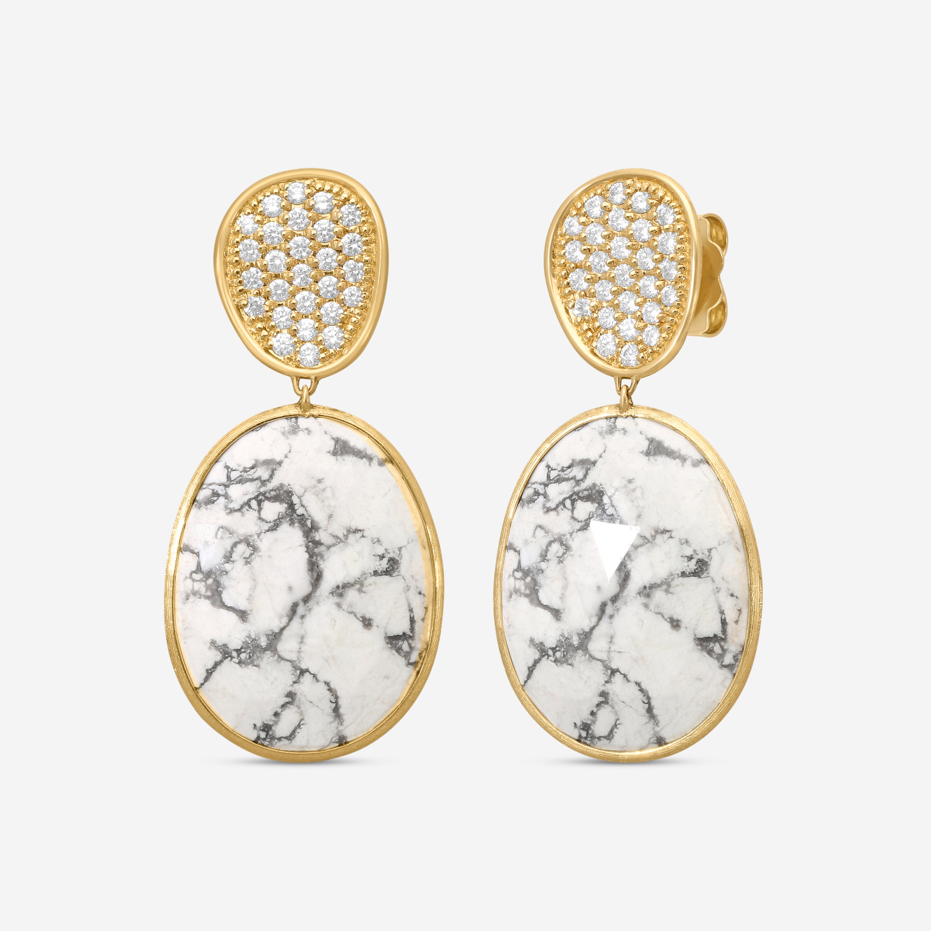 Marco Bicego Lunaria 18K Yellow Gold Diamond & Howlite Drop Earrings OB1404-B_HO01_Y_02