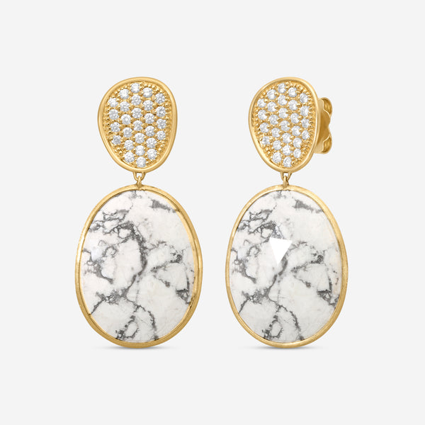 Marco Bicego Lunaria 18K Yellow Gold Diamond & Howlite Drop Earrings OB1404-B_HO01_Y_02