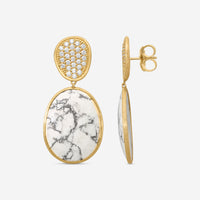 Marco Bicego Lunaria 18K Yellow Gold Diamond & Howlite Drop Earrings OB1404-B_HO01_Y_02