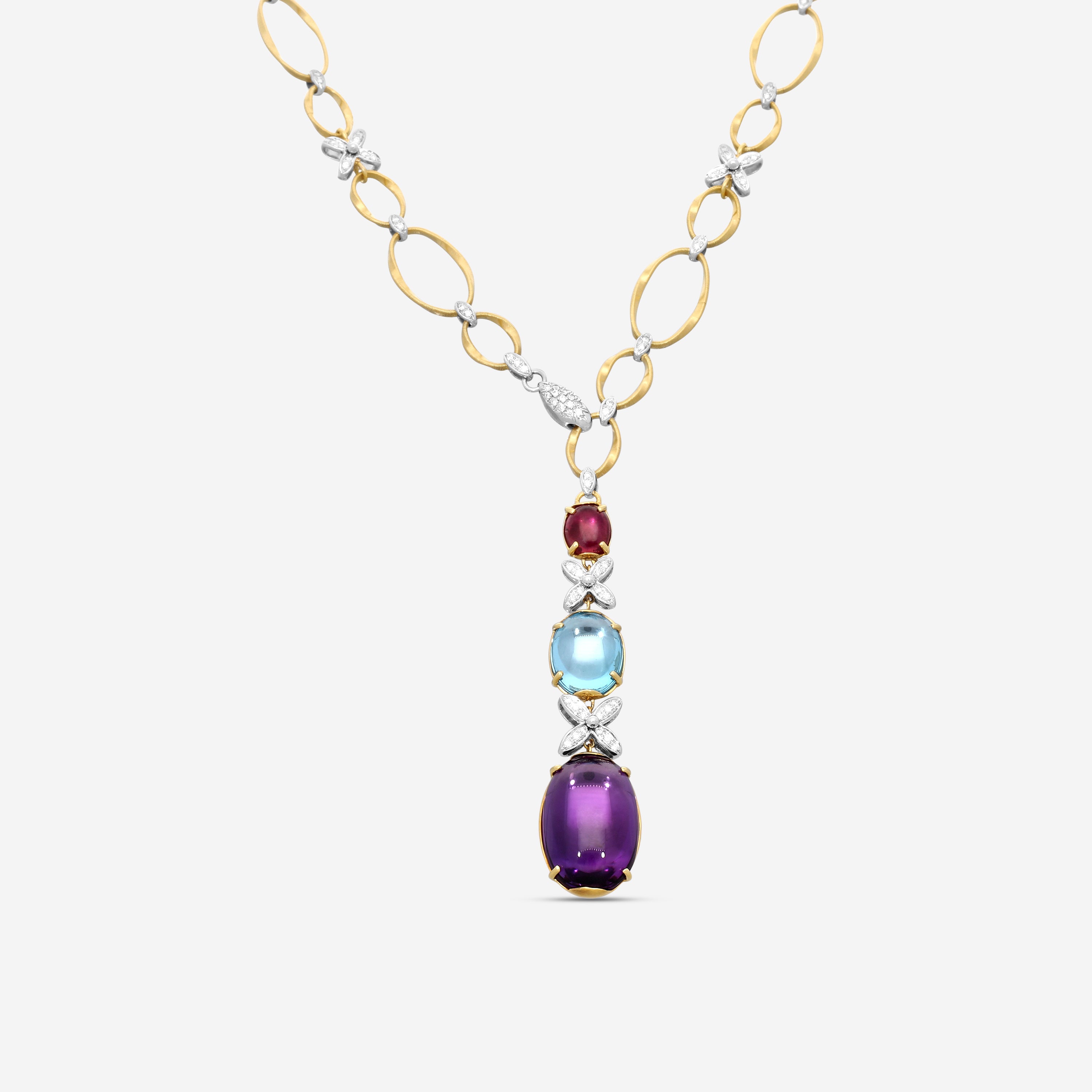 Marco Bicego Marrakech Onde 18K Yellow & White Gold Diamond & Multi-Gemstone Necklace CG828-LB3_MX01_YW_M5 - THE SOLIST