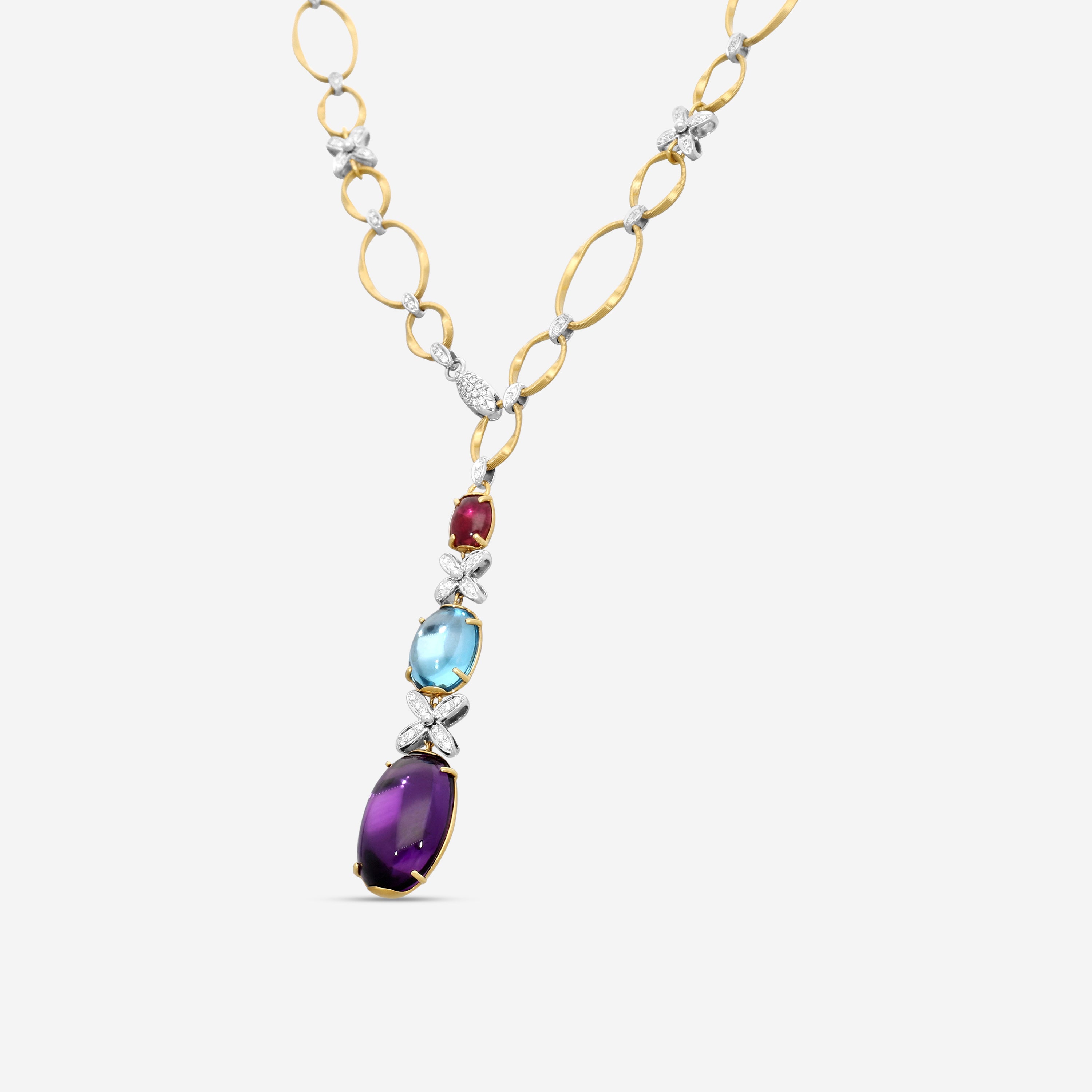Marco Bicego Marrakech Onde 18K Yellow & White Gold Diamond & Multi-Gemstone Necklace CG828-LB3_MX01_YW_M5 - THE SOLIST