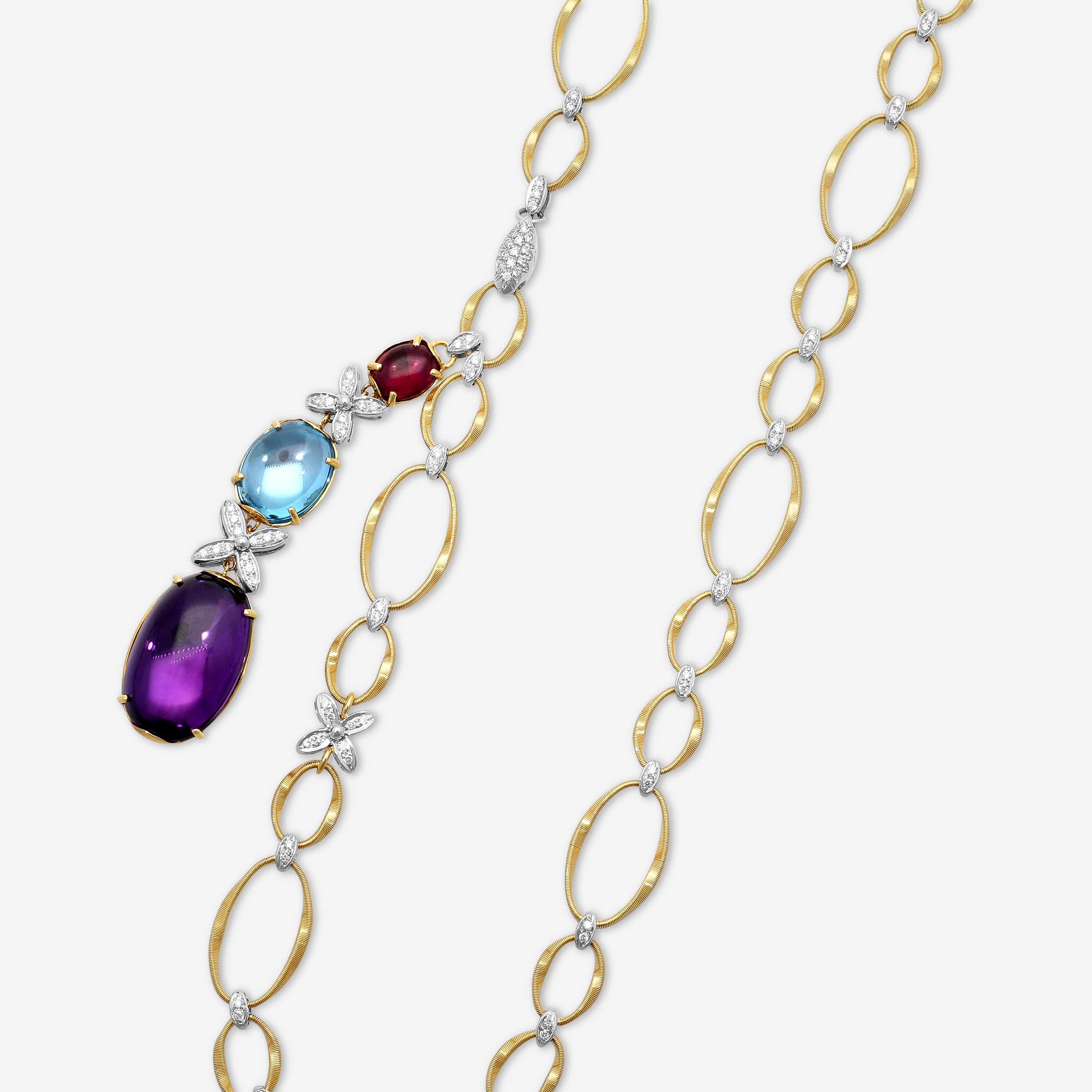 Marco Bicego Marrakech Onde 18K Yellow & White Gold Diamond & Multi-Gemstone Necklace CG828-LB3_MX01_YW_M5 - THE SOLIST