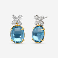 Marco Bicego Marrakech Onde 18K Yellow & White Gold Diamond & Topaz Drop Earrings OG394-B3_TP01_YW_M5