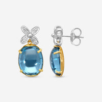 Marco Bicego Marrakech Onde 18K Yellow & White Gold Diamond & Topaz Drop Earrings OG394-B3_TP01_YW_M5