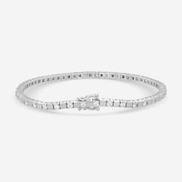 Crivelli 18K White Gold Diamond Alternating Line Tennis Bracelet B0319E-7 - THE SOLIST