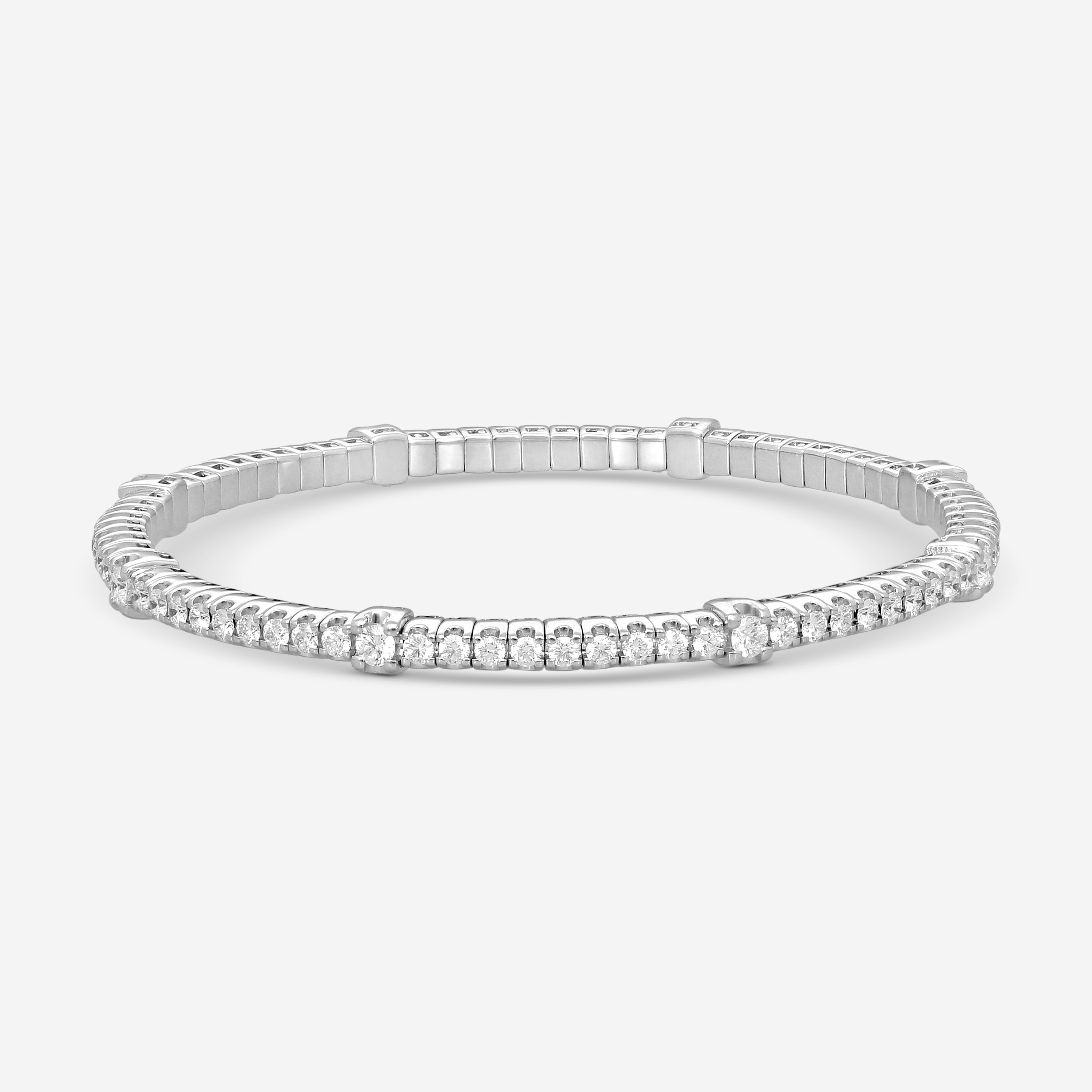 Crivelli 18K White Gold Diamond Flexible Tennis Bracelet B0386E-7 - THE SOLIST