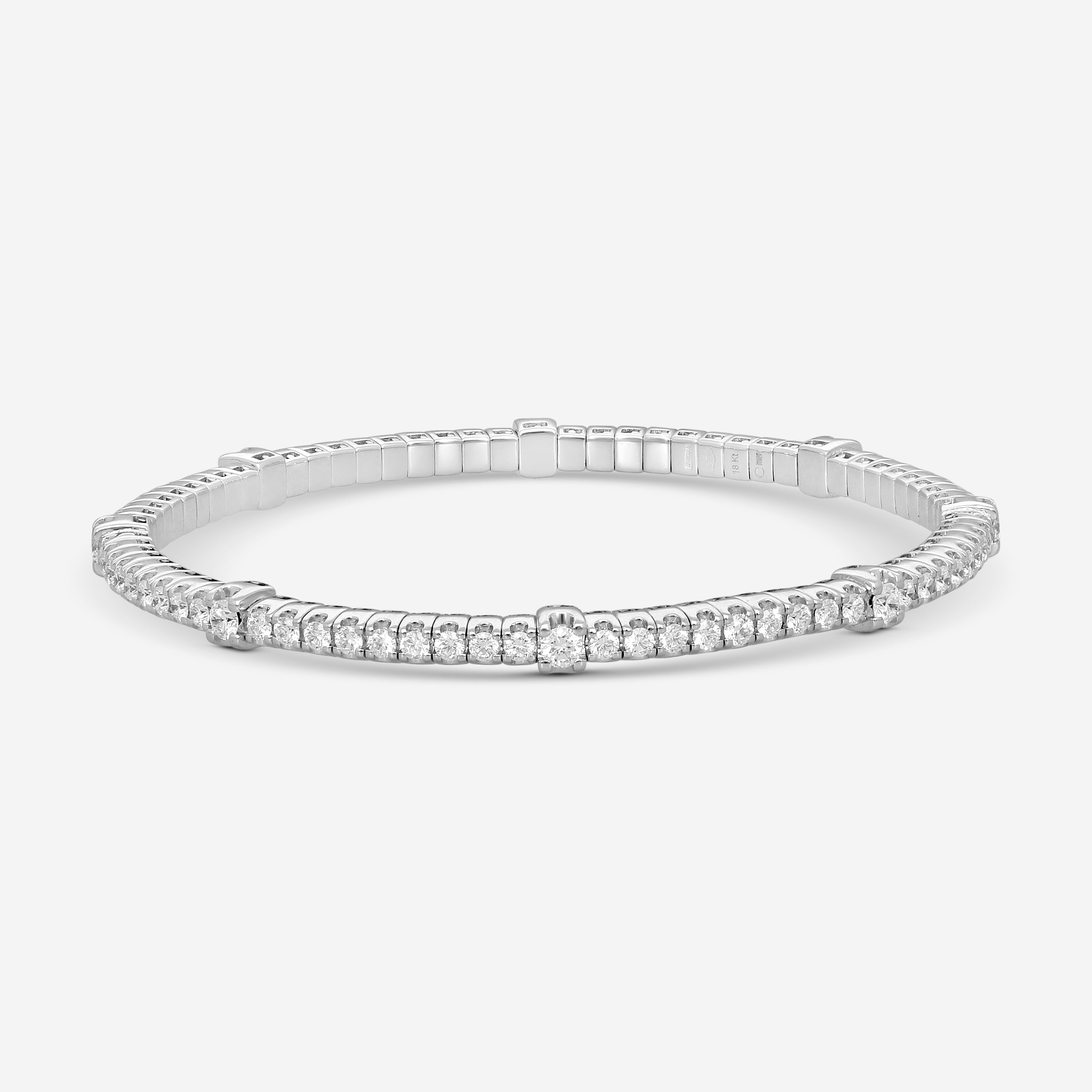 Crivelli 18K White Gold Diamond Flexible Tennis Bracelet B0386E-7 - THE SOLIST