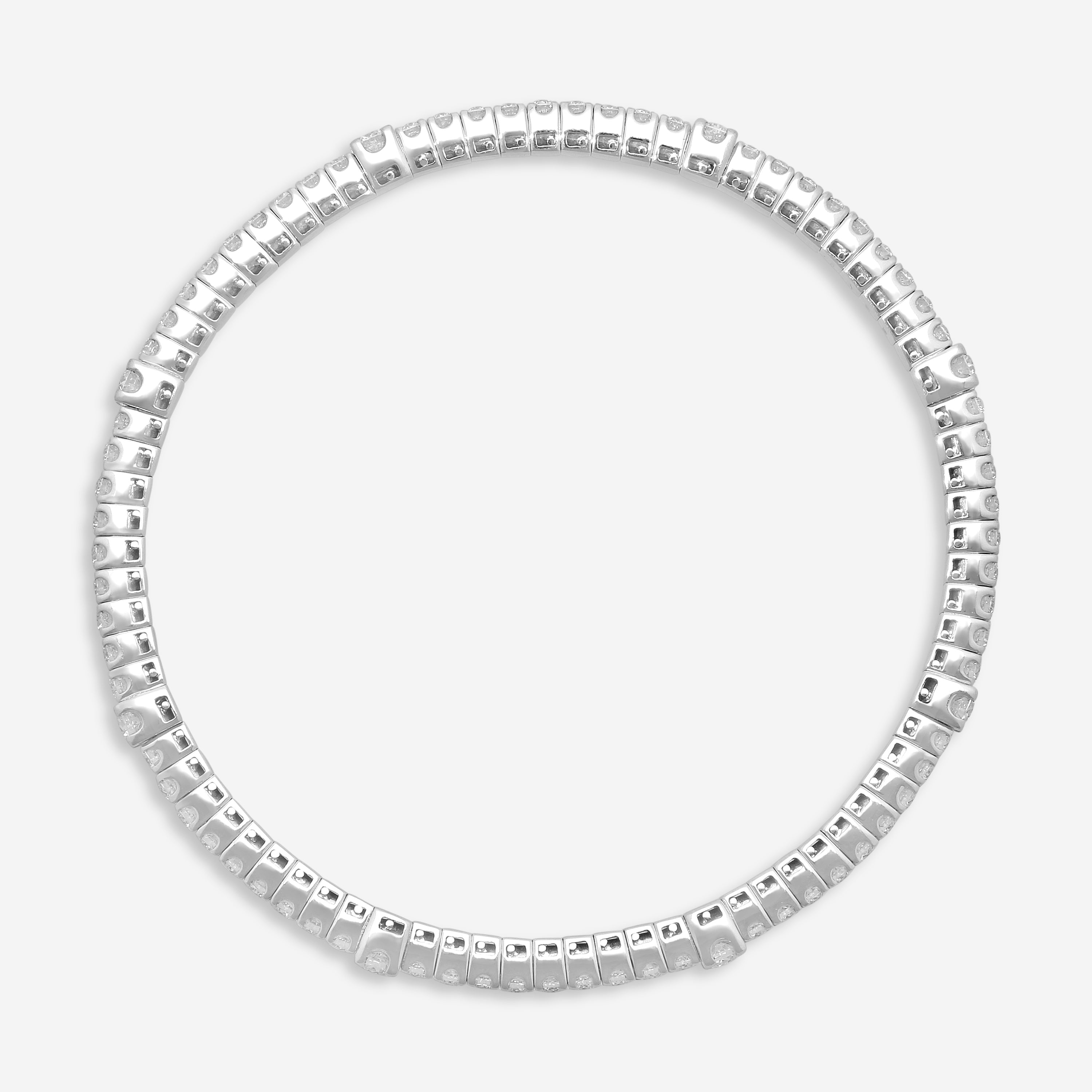 Crivelli 18K White Gold Diamond Flexible Tennis Bracelet B0386E-7 - THE SOLIST