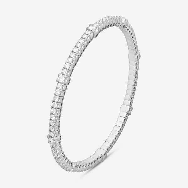 Crivelli 18K White Gold Diamond Flexible Tennis Bracelet B0386E-7