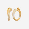 Crivelli 18K Yellow Gold Diamond Curved Hoop Earrings E0186E - THE SOLIST