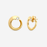 Crivelli Like 18K Yellow Gold Diamond C Earrings E0271E - THE SOLIST