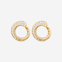 Crivelli Like 18K Yellow Gold Diamond Spiral Hoop Earrings E0272E