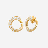 Crivelli Like 18K Yellow Gold Diamond Spiral Hoop Earrings E0272E