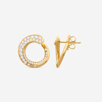 Crivelli Like 18K Yellow Gold Diamond Spiral Hoop Earrings E0272E