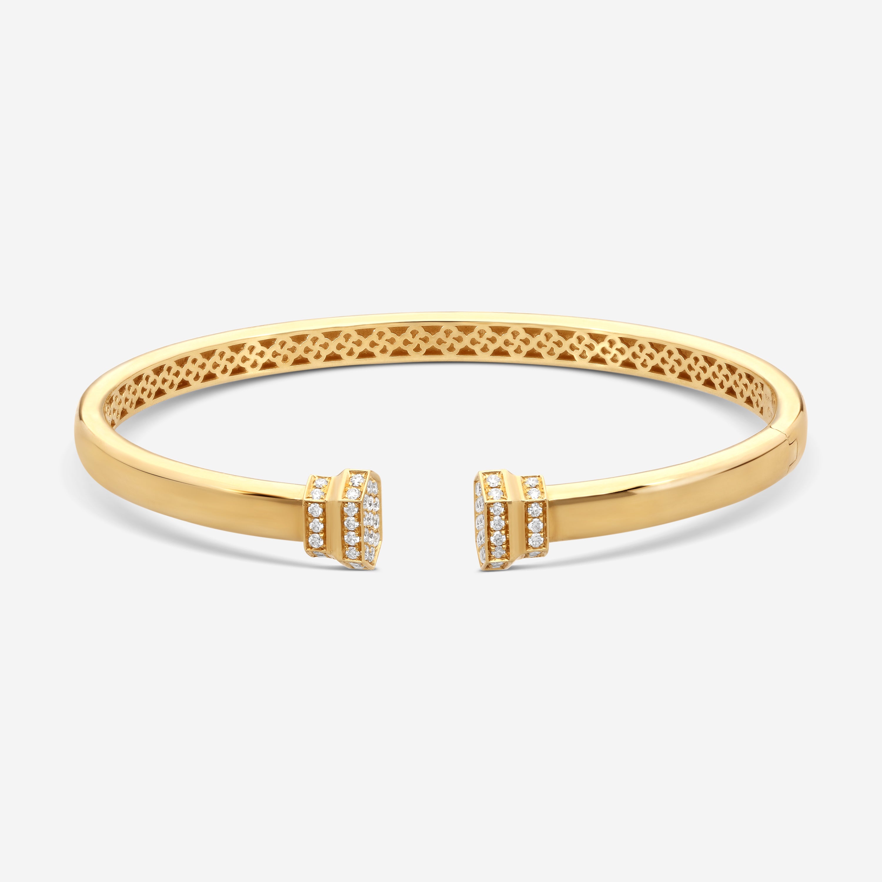 Crivelli Pillar 18K Yellow Gold Diamond Bangle Bracelet G0117E