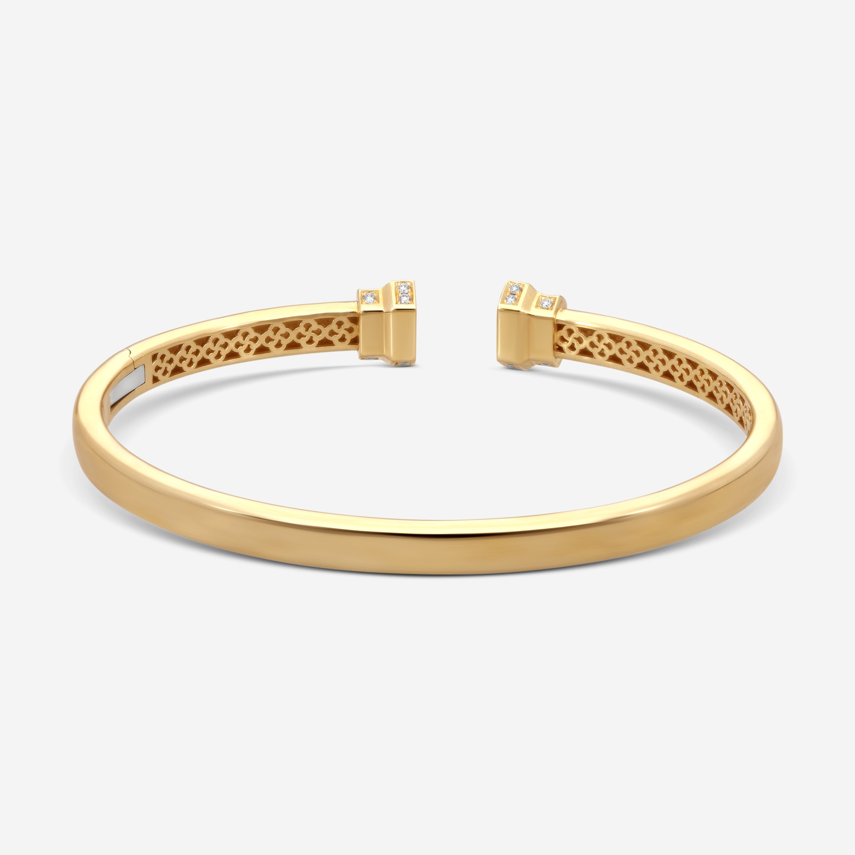 Crivelli Pillar 18K Yellow Gold Diamond Bangle Bracelet G0117E