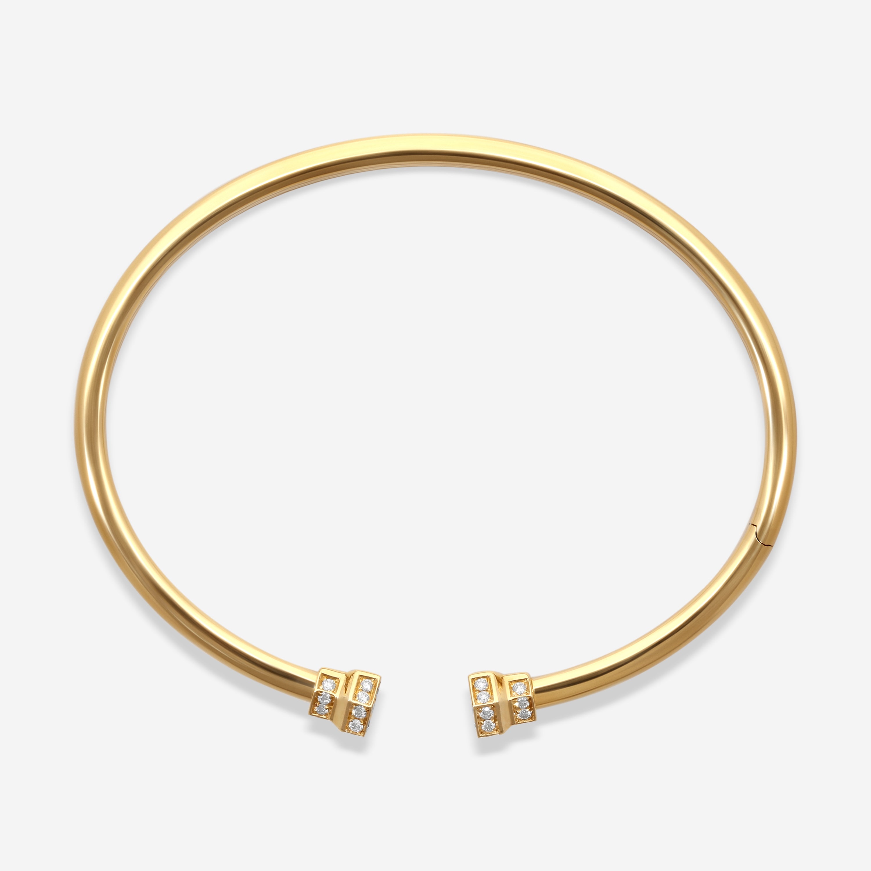Crivelli Pillar 18K Yellow Gold Diamond Bangle Bracelet G0117E