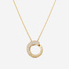 Crivelli 18K Yellow Gold Diamond Circle Pendant Necklace P0008E - THE SOLIST