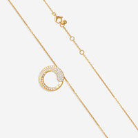 Crivelli 18K Yellow Gold Diamond Circle Pendant Necklace P0008E - THE SOLIST