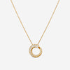 Crivelli 18K Yellow Gold Diamond Circle Pendant Necklace P0009E - THE SOLIST