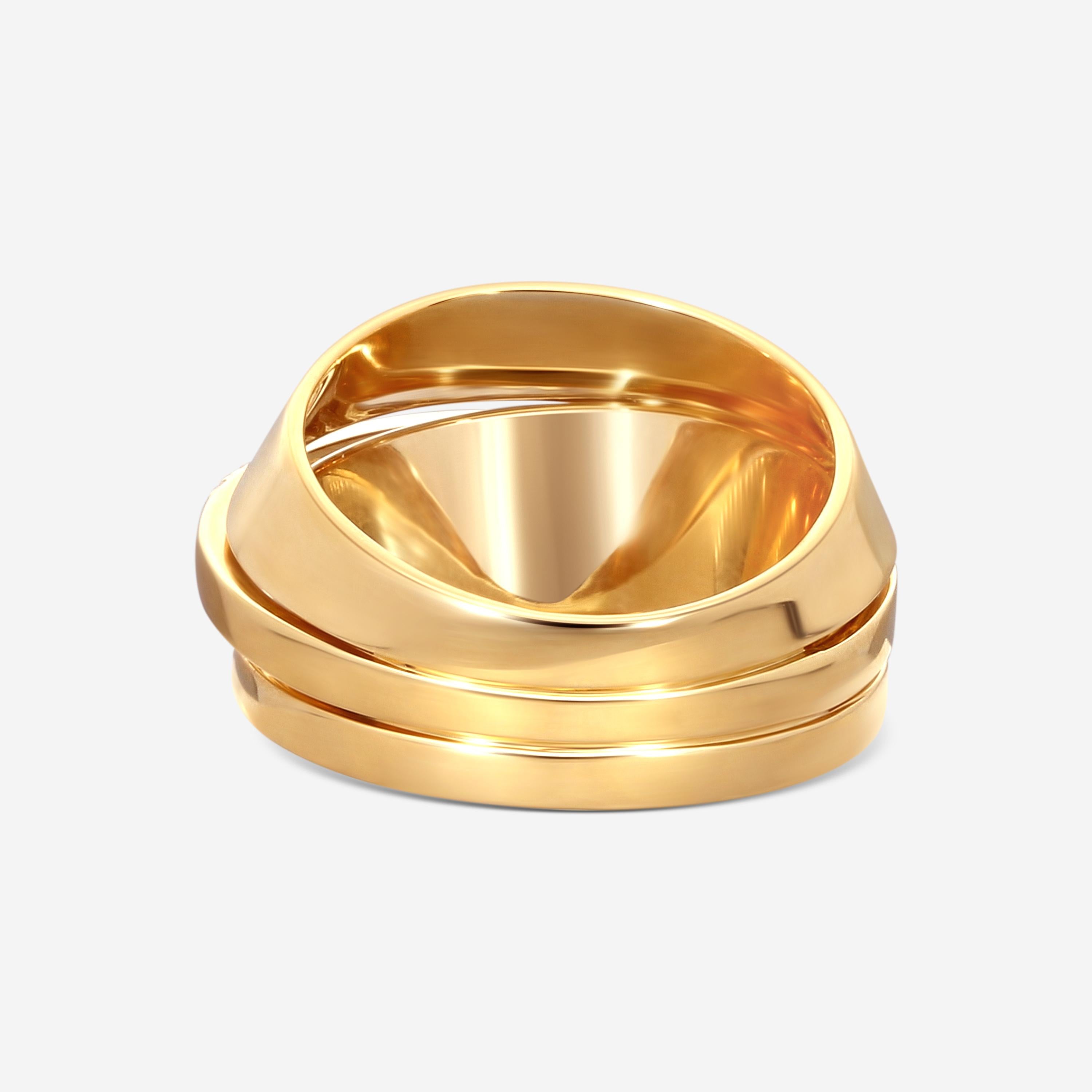 Crivelli 18K Yellow Gold Double Diamond Row Dome Ring Sz. 6 R0289E-7