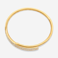 Crivelli 18K Yellow Gold Diamond Open Bangle Bracelet B0253E - THE SOLIST